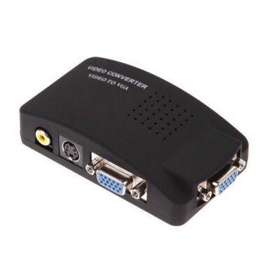 US AV RCA Composite S-Video To VGA Converter Adapter WIDE Screen