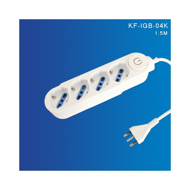 Presa Multipla Ciabatta Multipresa 4 Posti Italiana Schuko Con Interruttore dfh