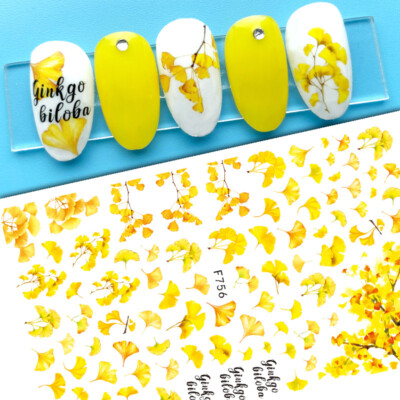 Leaf Nail Sticker Jungle Tropical Ginkgo Autumn Leaf Birds Parrot Nail Decals