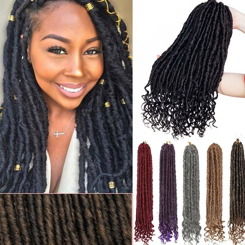 Fashion Afro Crochet Braids Faux Locs Hair Extensions Straight