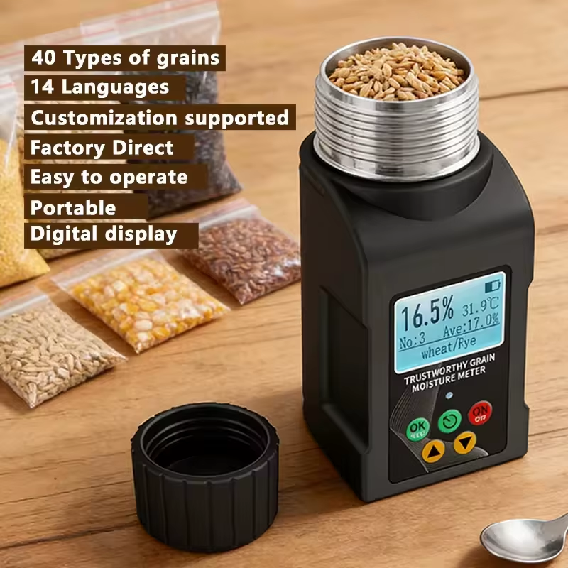 40 Kinds Grains Moisture Meter Wheat Grains Humidity Tester 9 Languages Corn Bea