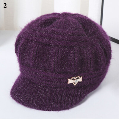 Lady Women Knit Winter Warm Hat Baggy Crochet Slouch Beret Beanie Brim Cap