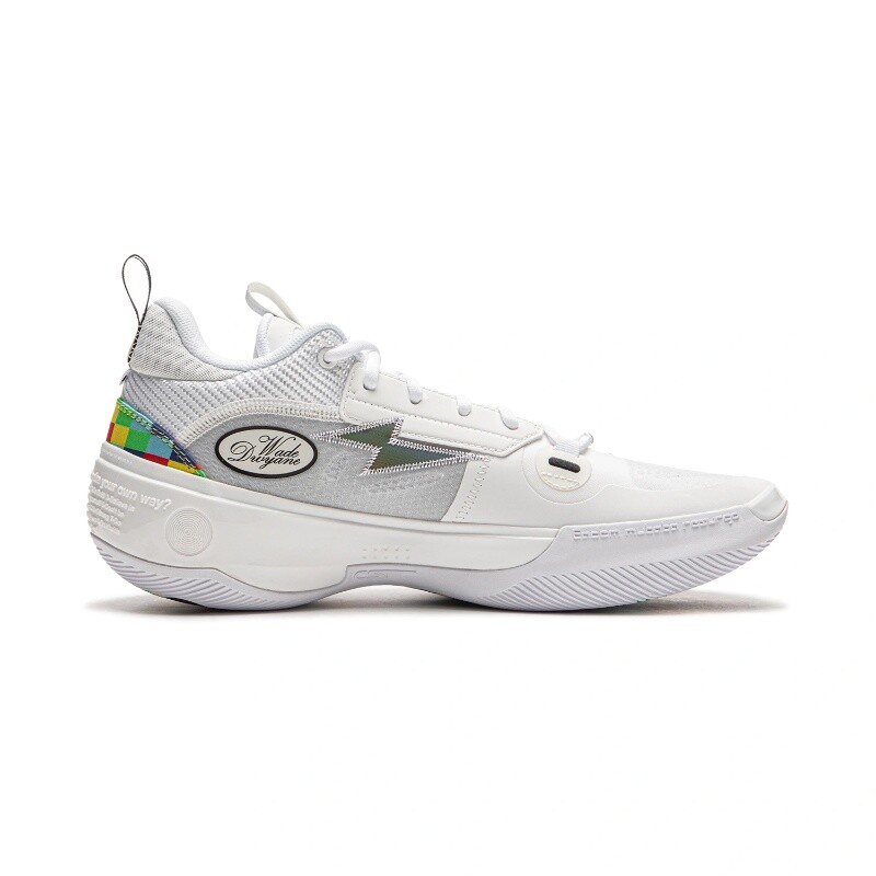 Pre-owned Li-ning Li Ning Way Of Wade 10 ‘rainbow' Men's Competition Basketball Shoe Abas083-12 In White Gray