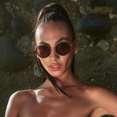 Pre-owned Dita Dts532-52-01-z Lageos Black - Gold W Sunglasses In Brown