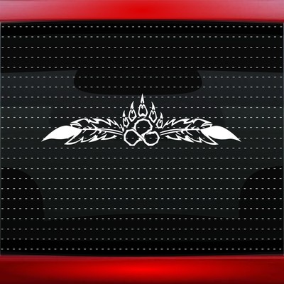 Bear Paw #20 Native American Car Decal Window Sticker Wolf Feather (20 COLORS!)