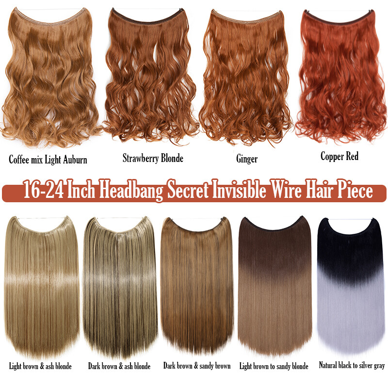 Hair Piece Wavy Halos Headband Invisible Wire Hidden Secret Curl