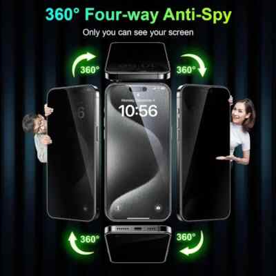 3X 360° Privacy hydrogel Film For iPhone 13 14 Pro Max Plus Screen Protector