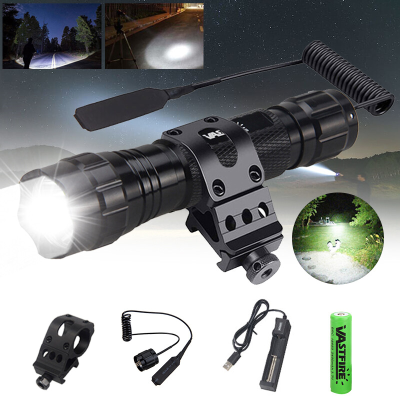 90000LM Tactical Gun Flashlight LED Rail Mount Pistol Picatinny Torch For Glock