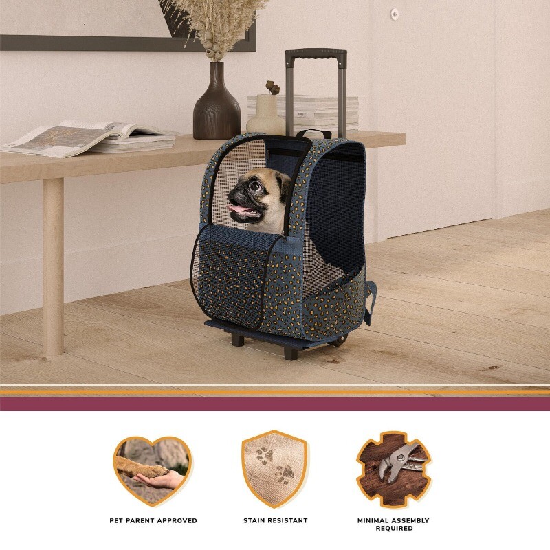 Trolley With Shock Absorbent Wheels, Breathable Mesh Opening