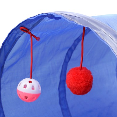 New Lovely Ring Paper Twoway Tunnels Toy with Ball Pet Cat Training Supplies