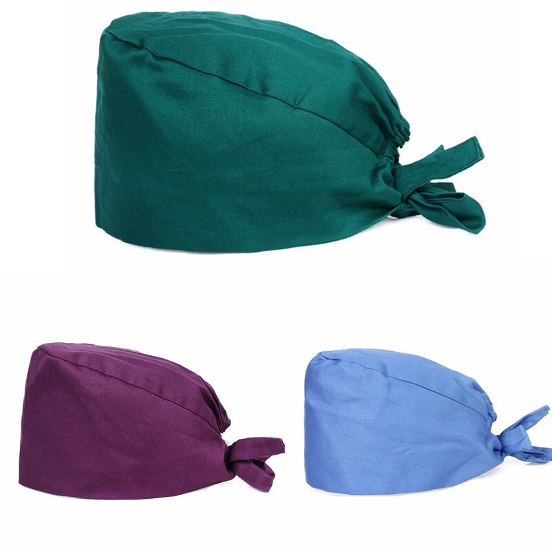 Unisex Women Doctor Nurse Theatre Surgical Scrub Hat Adjustable Medical Cap