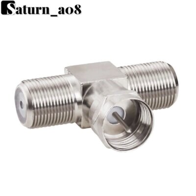 TV Cable Splitter F Male to Dual Female 3 Way Coaxial Cable Splitter Combiner