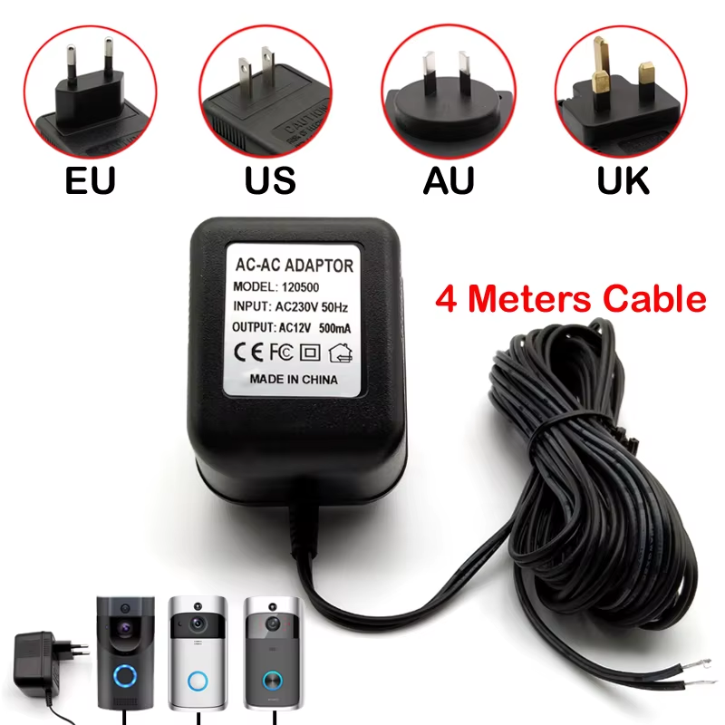 Power Adapter EU US UK Plug 18V AC Transformer Charger for Wifi Wireless Doorbel