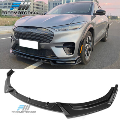 Fits 21-23 Ford Mustang Mach-E GT PP Matte Black 3PCS Front Bumper Lip Splitter