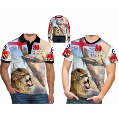 BATTLE OF BRITAIN 80th ANNIVERSARY WW2 RAF AVIATION SUPERMARINE SPITFIRE T SHIRT