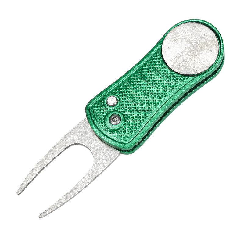 Metal Switchblade Golf Divot Repair Tool with Removable Magnetic Ball Marker US
