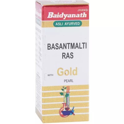 25 Tablets Baidyanath Basantmalti Ras with Gold & Pearl | Basant Malati Ras