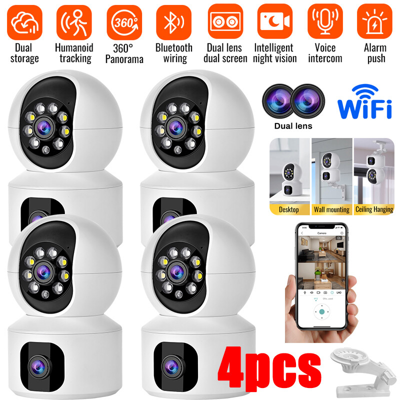 4PCS Camaras De Seguridad Para Exterior WIFI Inalambrica Con Vision Nocturna 4MP