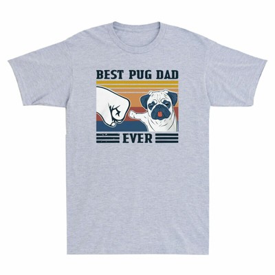 Best Pug Dad Ever Father's Day Gift Vintage Men¡¯s Short Sleeve T-Shirt Cotton