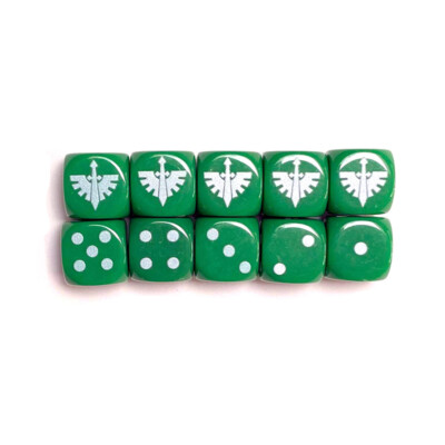 DARK ANGELS DICE x 10 D6 Green Die 16mm Tabletop Games Warhammer 40K