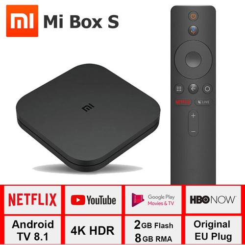 Xiaomi Mi TV BOX S Android 8.1 Quad Core 2+ 8GB 4K WiFi Smart Media Player Negro