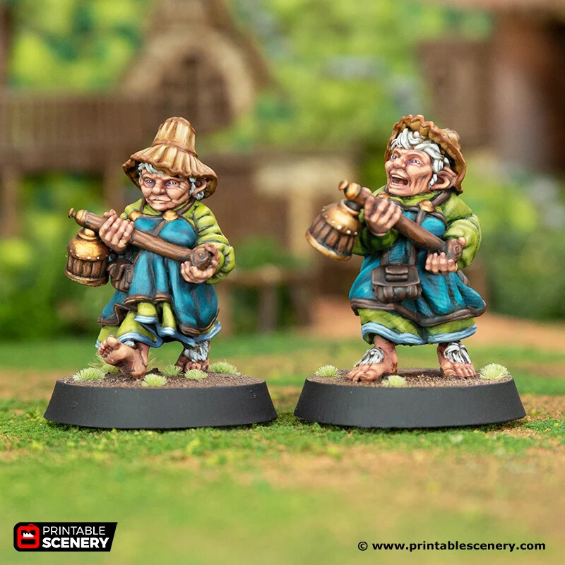 Fennel Cribbits, Tabletop D&D Fantasy Human Gardener Warlock Halfling Miniature 