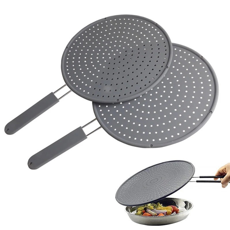 Kitchen Lid - Silicone Frying Pan Cover - Heat-Resistant Splatter Guard