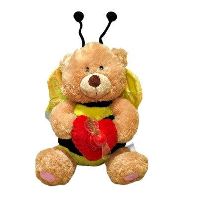 Avon Valentine Bear BEE Musical Flashing Lights Sings Be My Baby Dances **VIDEO