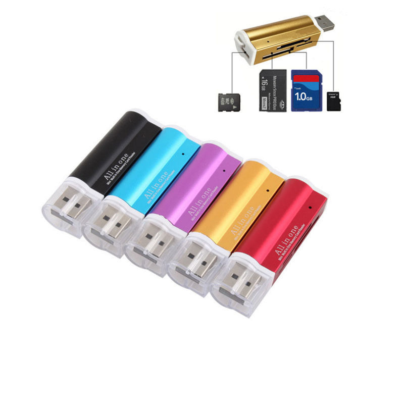 All in 1 USB2.0 Multi Memory Card Reader for SD MMC SDHC TF M2 Memory Stick