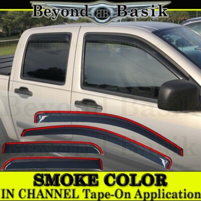 2004-2010 2011 2012 CHEVY Colorado Crew Cab SMOKE IN CHANNEL Door Window Visors