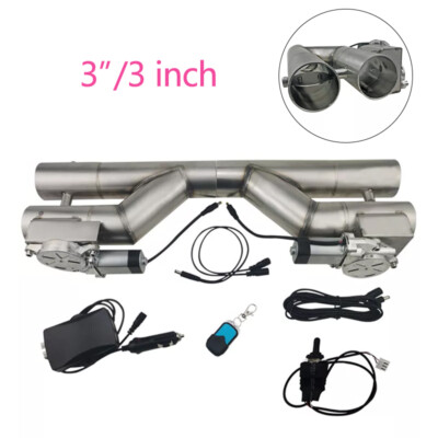 3'' Double Electric Exhaust Valve Dual Control Valve Kit Manual and Remote Switch