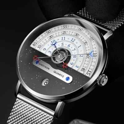 Stylish Cool Men Stainless Steel Mesh Quartz Watch High-Quality Waterproof Gift