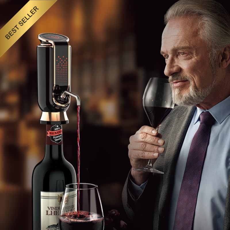 Electric Wine Decanter Aerator Dispenser Pourer Whiskey Adjustable Quantity Liqu
