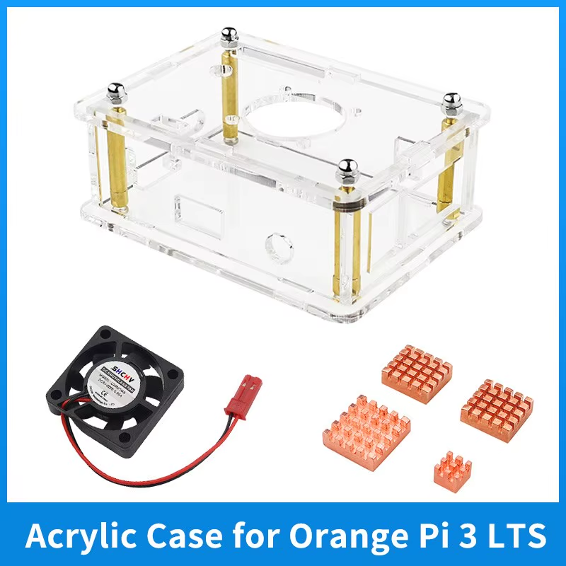 Orange Pi 3 LTS Acrylic Shell Tranparent Enclosure Optional Optional Cooling Fan