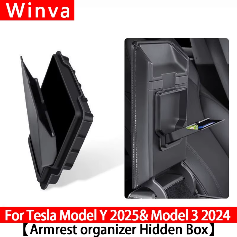 For Tesla Model Y Juniper 2025 & Model 3 2024Center Console Storage Box Trays Ar