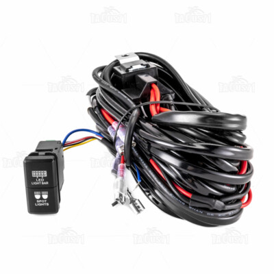 3 Lead Wiring Harness Kit Dual Switch LED Light Bar+Spot Light For Tacoma Tundra