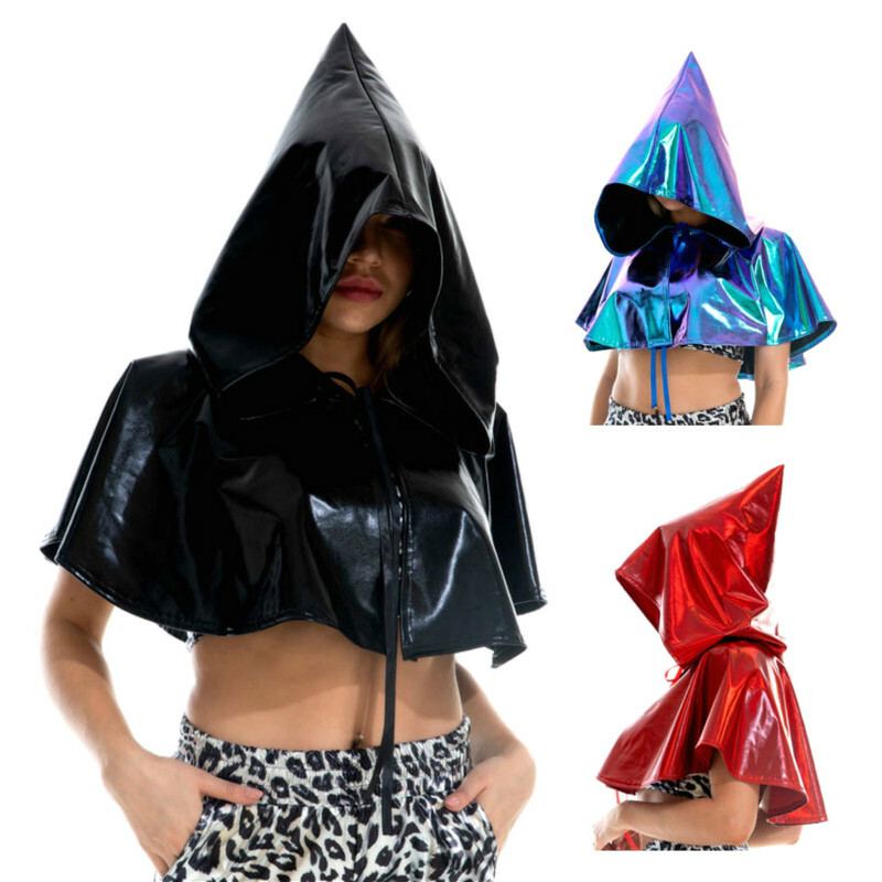 Cape Gothique Brillante Sorcier Vampir Halloween Déguisement À Capuche