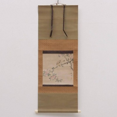 Japanese Hanging Scroll Art Painting "Untitled" Akiki Okamoto Edo Kakejiku