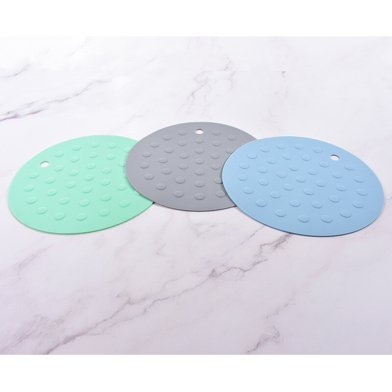 4Pcs Round Silicone Trivet Mats Heat Resistant Non-Slip Hot Pot Pads for Kitchen
