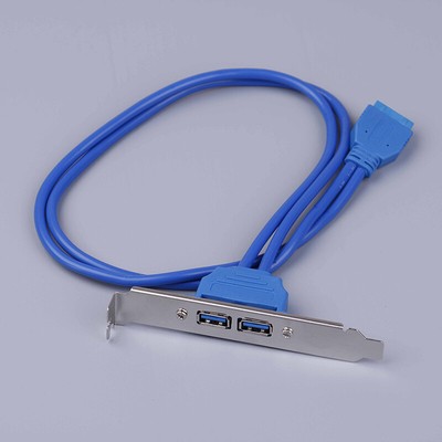 2 Ports USB 3.0 Back Panel Expansion Bracket to 20-Pin Header Cable Motherb J-lg