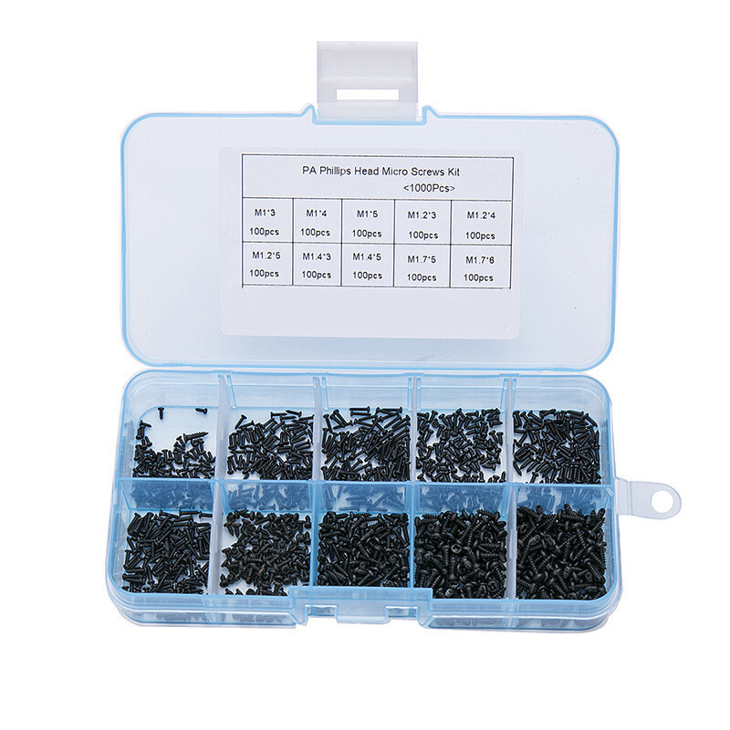 1000pcs/set kleine Schrauben Edelstahl mini für Modellbau M1, M1.2, M1.4, M1.7
