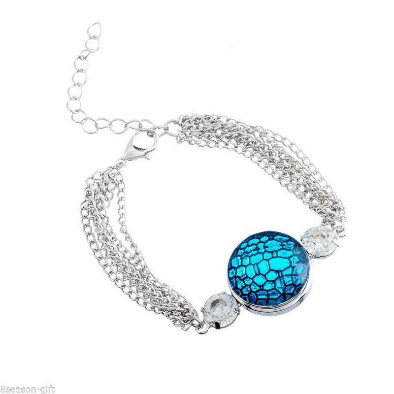 Snap Bracelet Fit Snap Button 18mm. Chain Resin Rhinestone Silver 15.5cm length