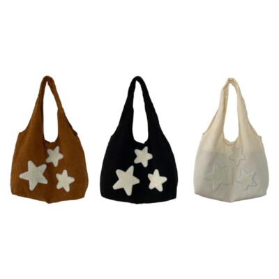 Emprier Star Tote Hobo Bag - Large Corduroy Crossbody Bag Y2K Cute Messenger Handbag For Women