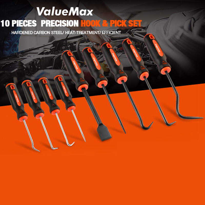 ValueMax 10PC Precision Hook Pick Set Scraper Removal Puller Hooks Pick Tool Set