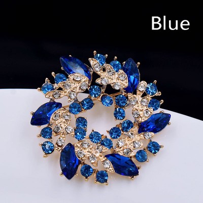 Women Crystal Bauhinia Flower Brooches Banquet Costume Brooch Pin Jewelry 145AU