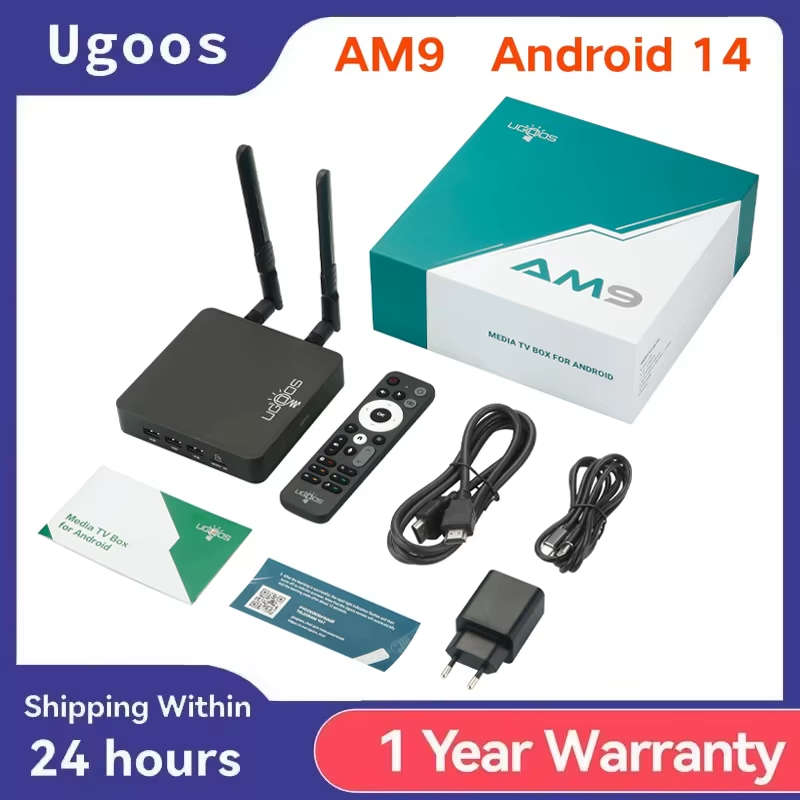 AM9 Smart TV Box 4GB 64GB Android 14 Amlogic S905X5 Wifi BT5.2 1000M 4K HDR Set