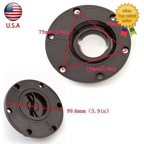 For Triumph Daytona 675 2006-2008 CNC Gas Cap Tank Fuel Cover Oil Filler Black