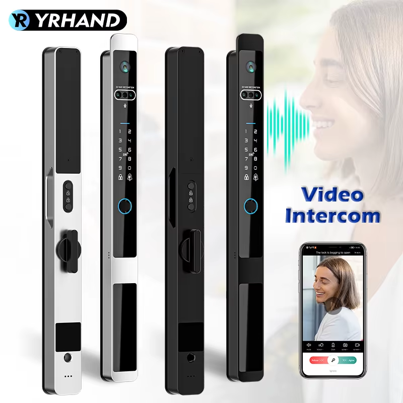 Real time intercom Tuya WiFi Smart Door Lock Electronic Lock 3D Face Unlock Key