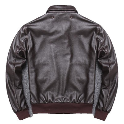 Pre-owned Karl Men's Bomber Leather Jacket In Black
