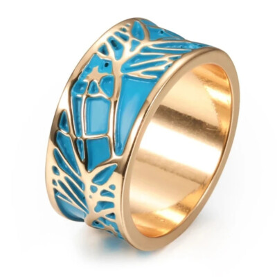 Women Unique 18k Yellow Gold Plated Rings Engagement Wedding Jewelry Size 6-10
